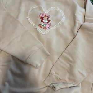 Beige Sweatshirt with Heart and Character Design